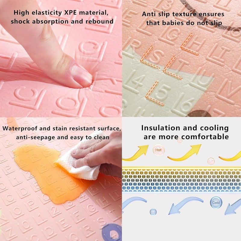 بيوينتي Beauenty طفل لعب حصيرة - كبيرة 200x180cm مقاومة للماء غير الانزلاق العكسية الزحف حصيرة - Image 5